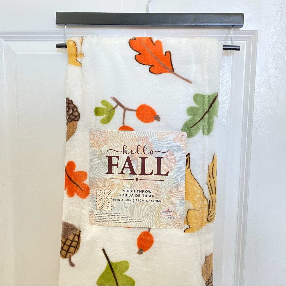 Hello Fall Plush Throw Blanket